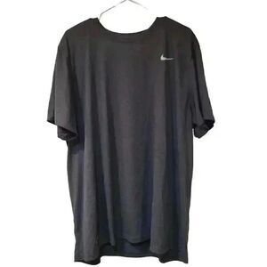 Nike Men's Charcoal Gray Polyester w White Graphic Crew Neck